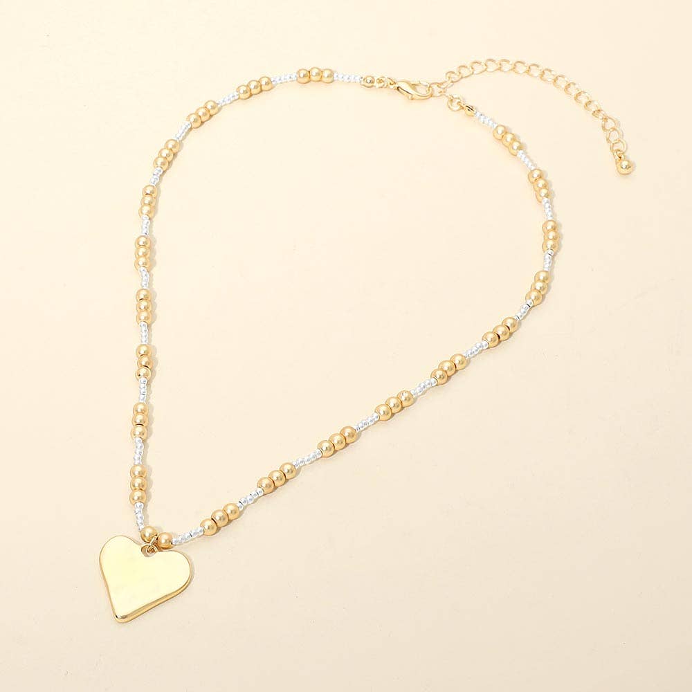 Mixed Metal Heart Necklace