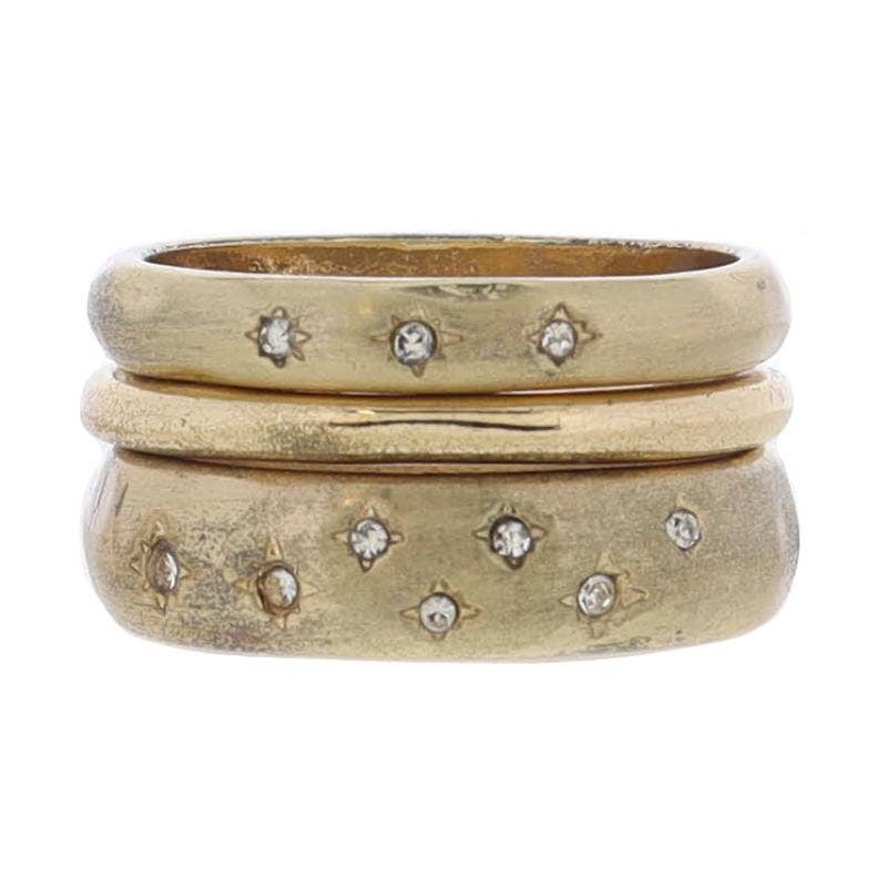 Set of 3, Matte Band, Shiny Band, Matte Band with Star Ring
