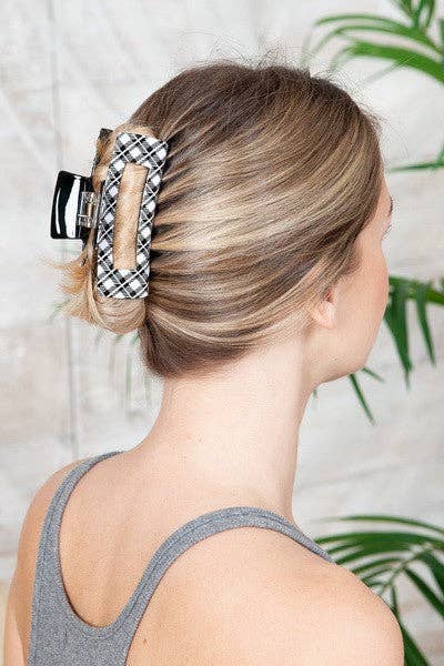 Brown Plaid Claw Clip