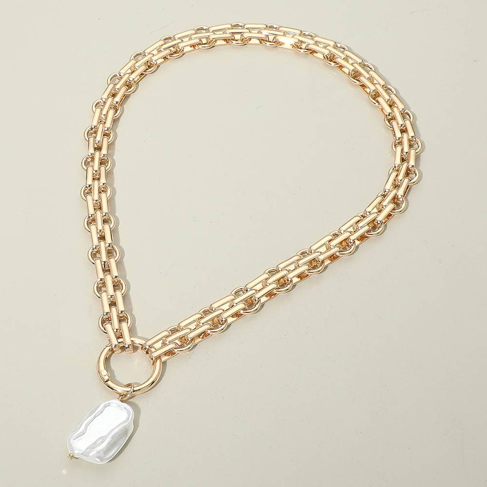 Pearl Chunky Chain Necklace