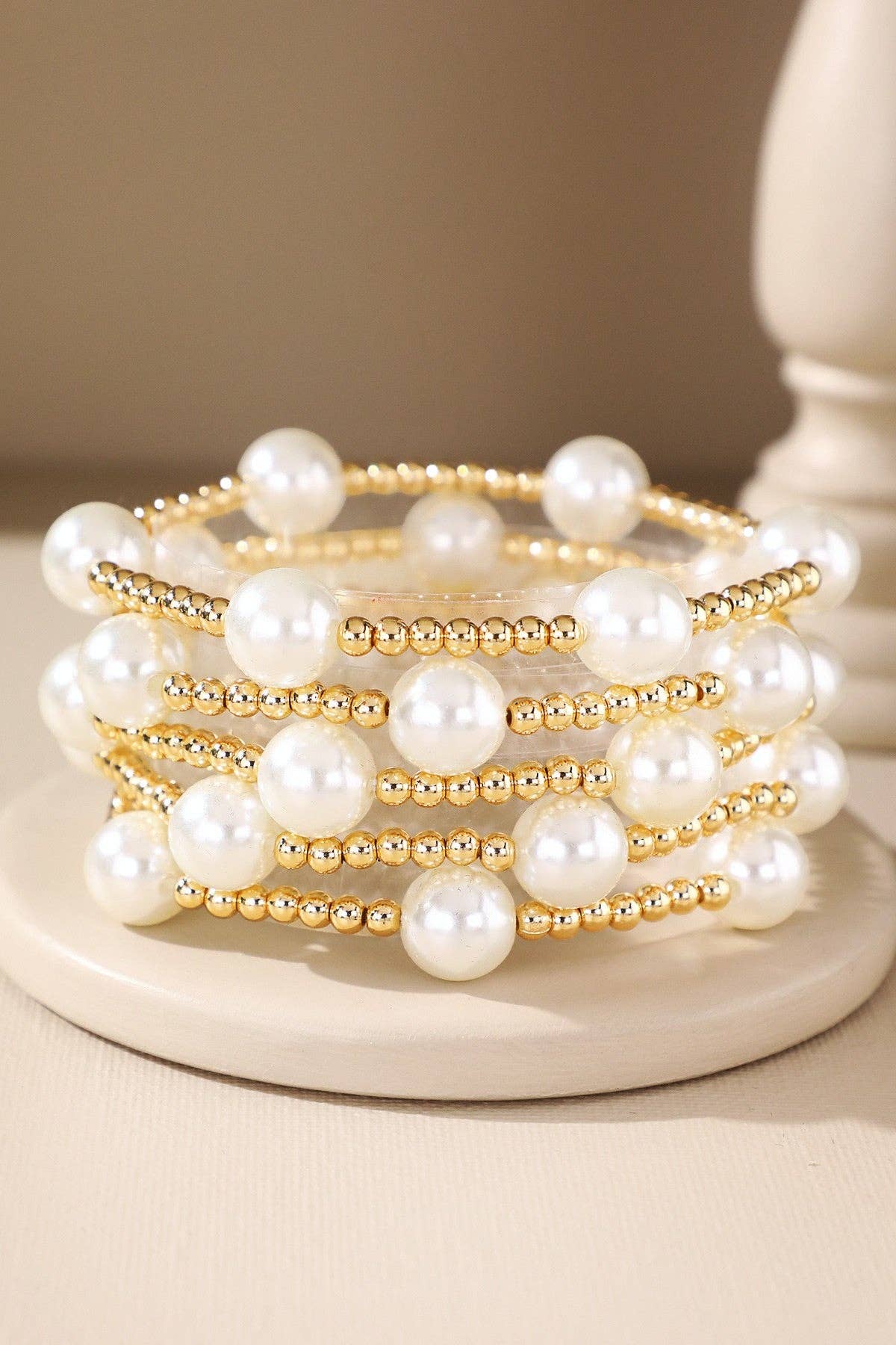 Pearl Layered Beaded Bracelet