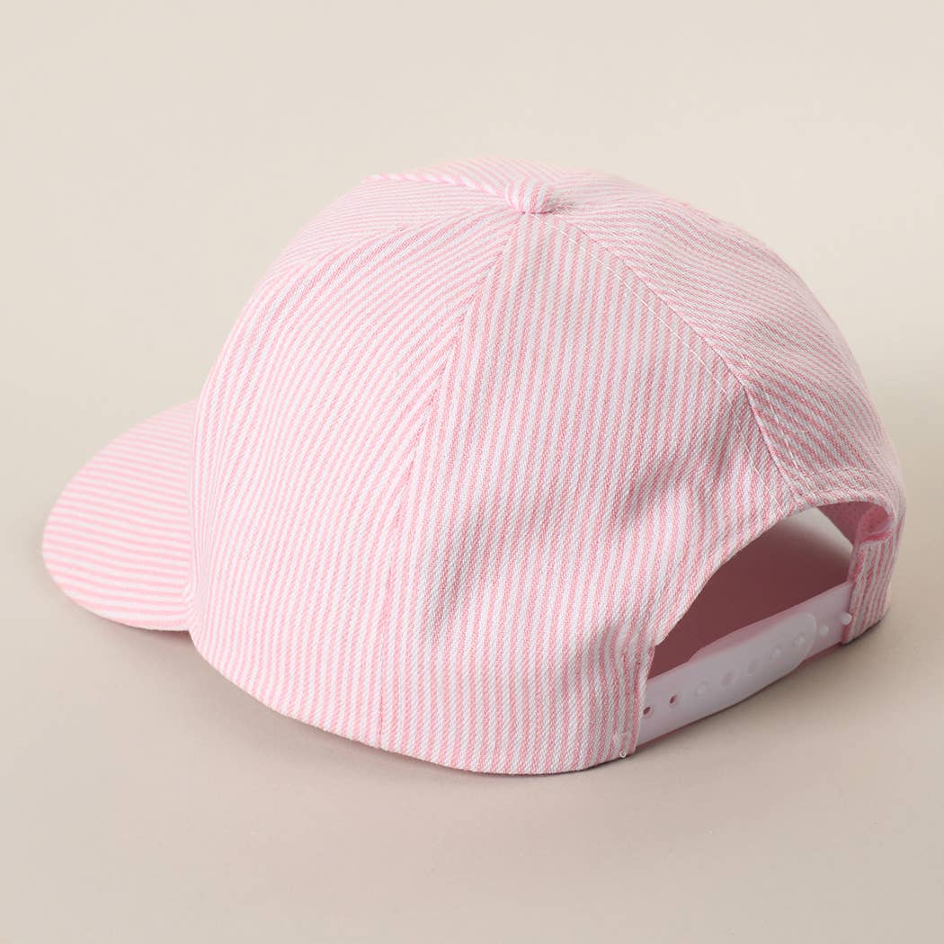 MAMA Striped Trucker Hat : PINK/RED