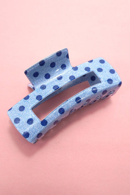 Blue Polka Dot Hair Clip