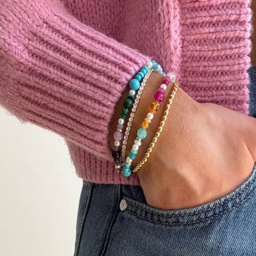 Multi Color Beaded Bracelet Stack