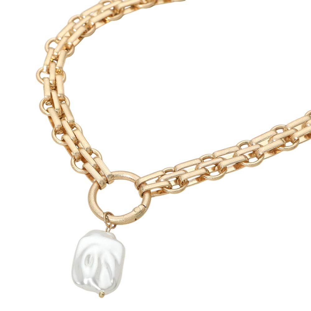 Pearl Chunky Chain Necklace