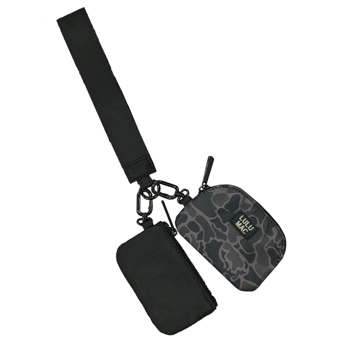 LULU MAC Double Pouch Wristlet - Black Camo