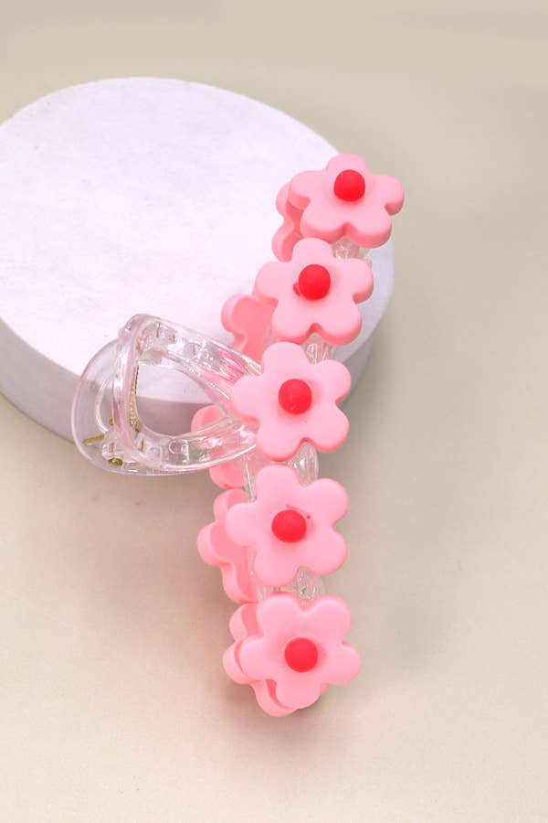 Pink Floral Hair Clip