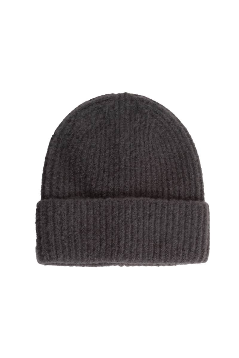 Marled rib knit beanie