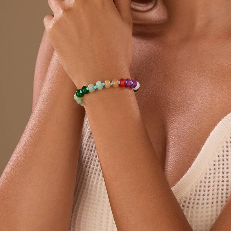 Boho Beaded Bracelet - Pink