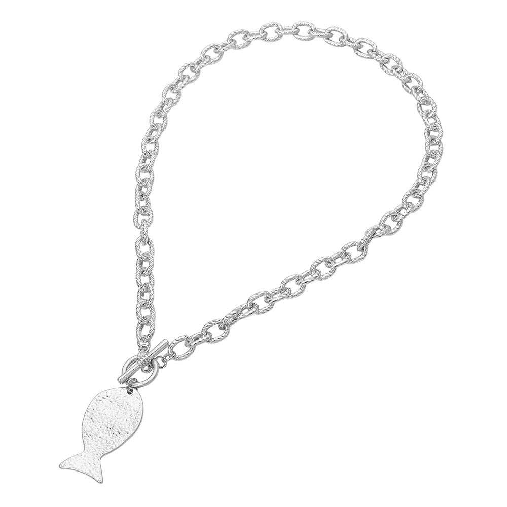 Fish Charm Toggle Necklace