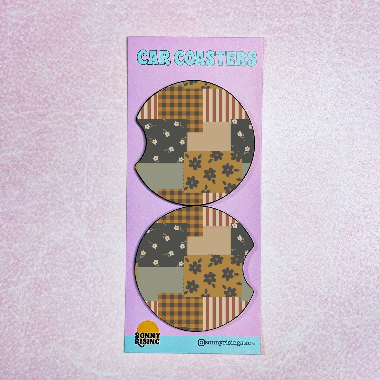 2 Car Coasters, Fall Scrap Fabrics Pattern