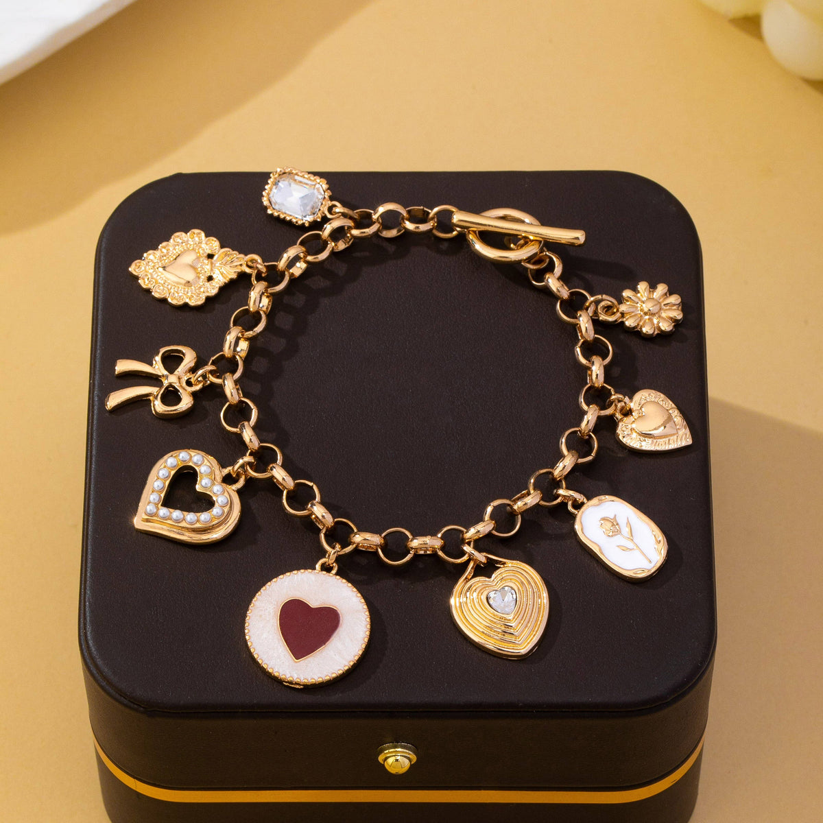 Vintage Heart Toggle Bracelet