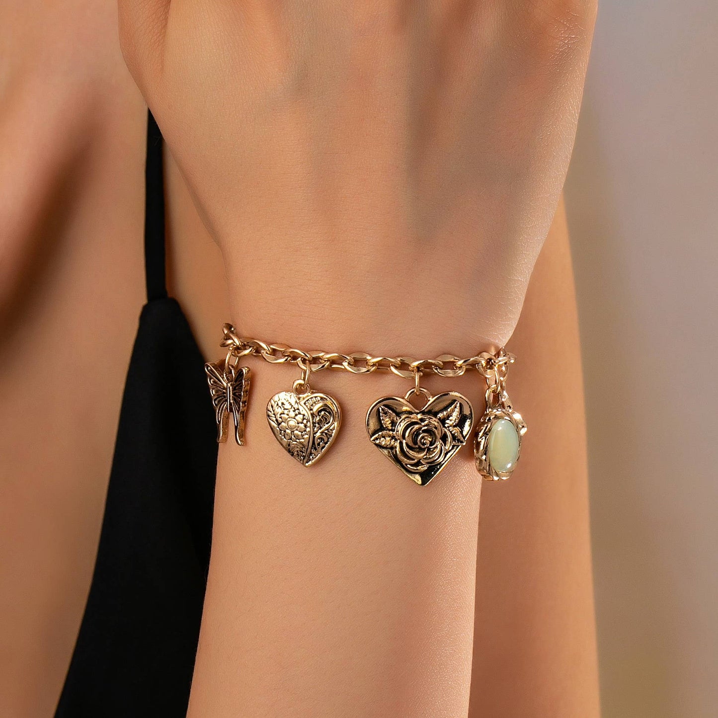 Gold Flower Charm Bracelet