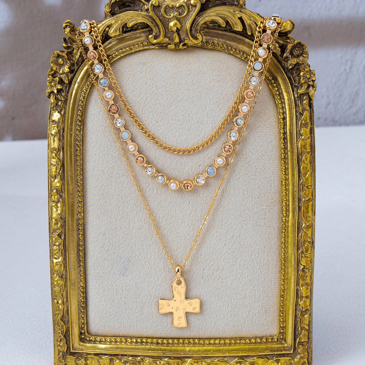 Multi-Layered Cross Necklace
