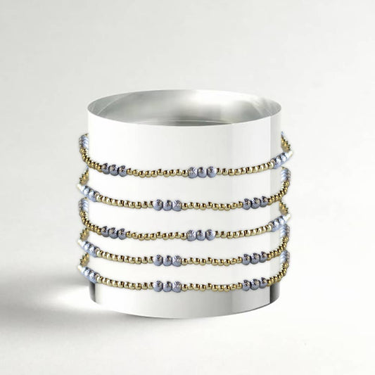 Trio Tarnish Resistant Mixed Metal Beaded Stretch