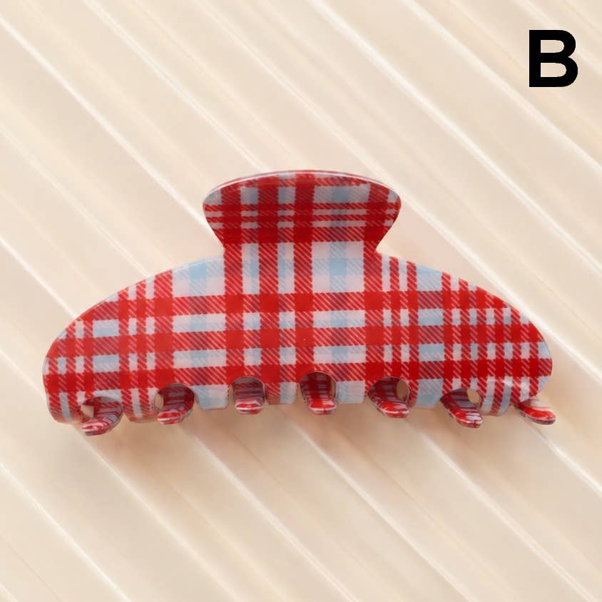 Plaid Hair Claw Clip