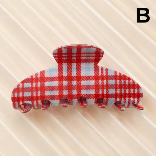 Plaid Hair Claw Clip