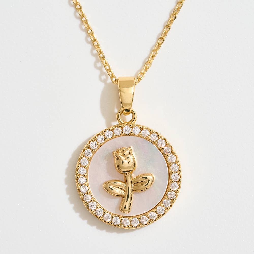 14K Dipped Flower Medallion Necklace