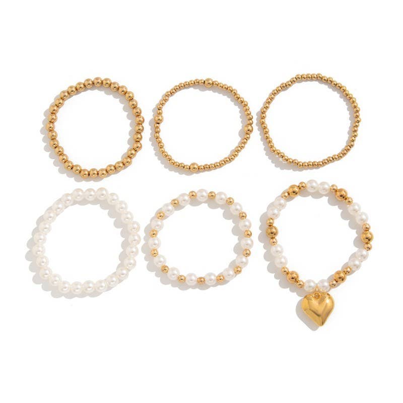 Beaded Pearl Bracelet Set