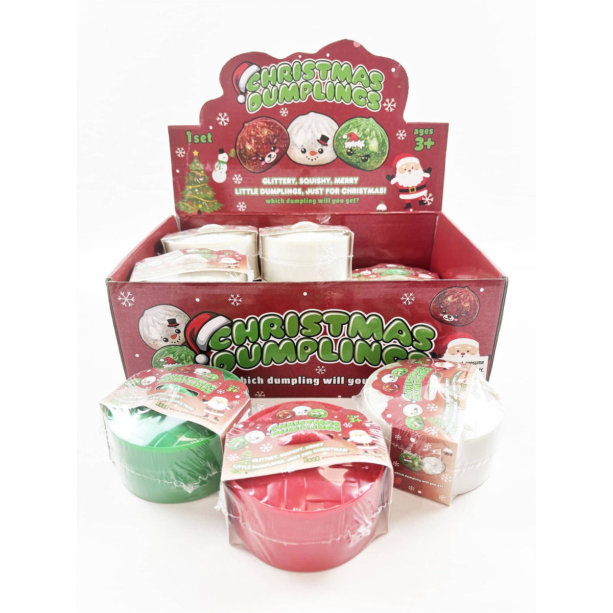Christmas Dumpling Glitter Gel Squishy Toy
