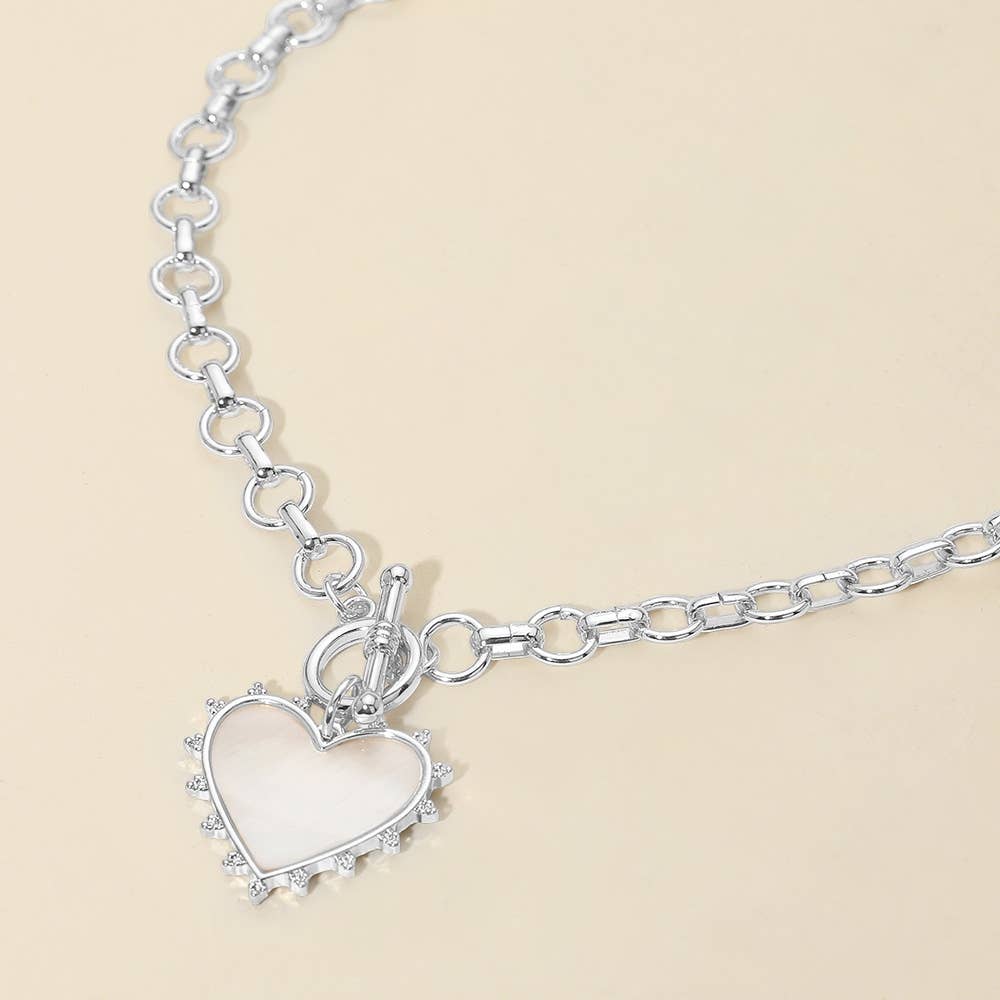 Silver Heart Toggle Necklace