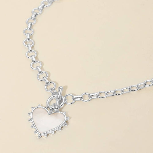 Silver Heart Toggle Necklace