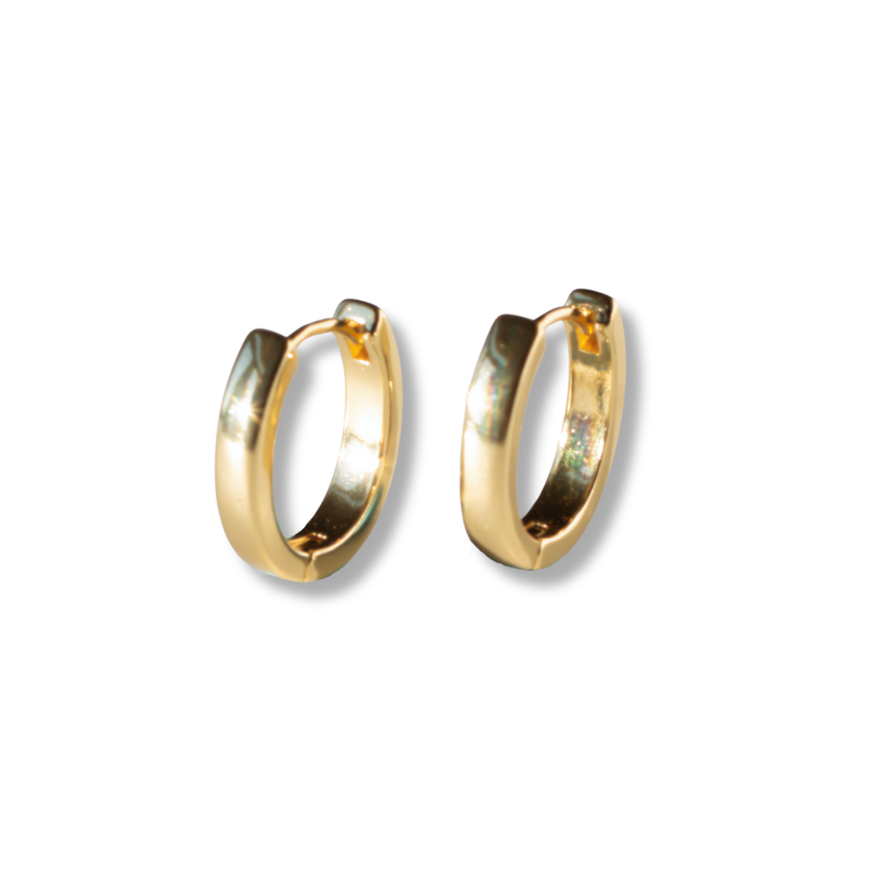 Tarnish Resistant Gold Oval Hoop Earrings