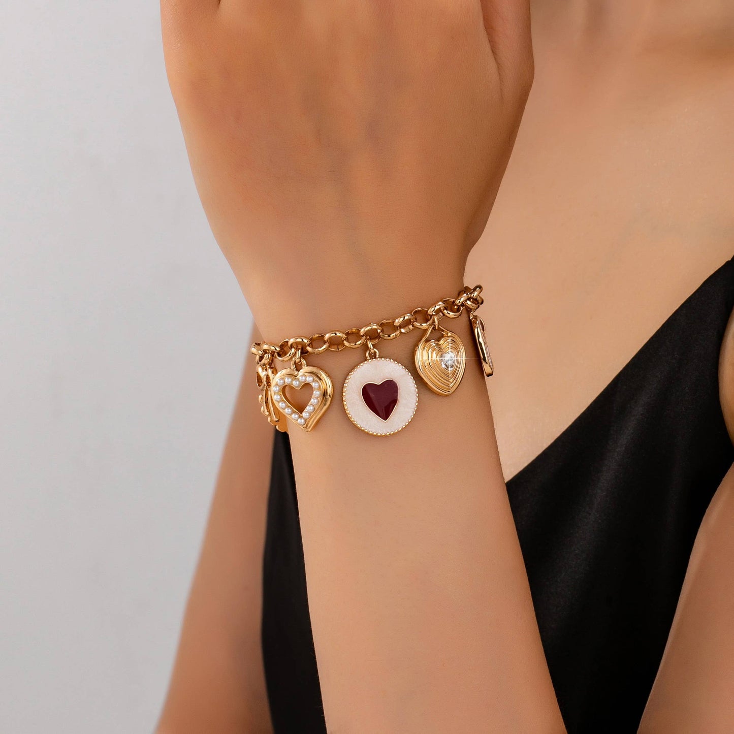 Vintage Heart Toggle Bracelet
