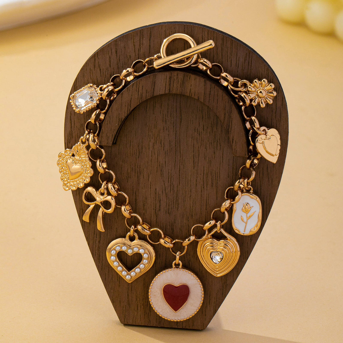 Vintage Heart Toggle Bracelet