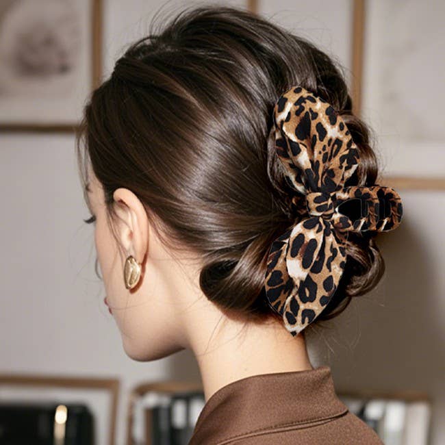 Faux Scarf Bow Hair Clip