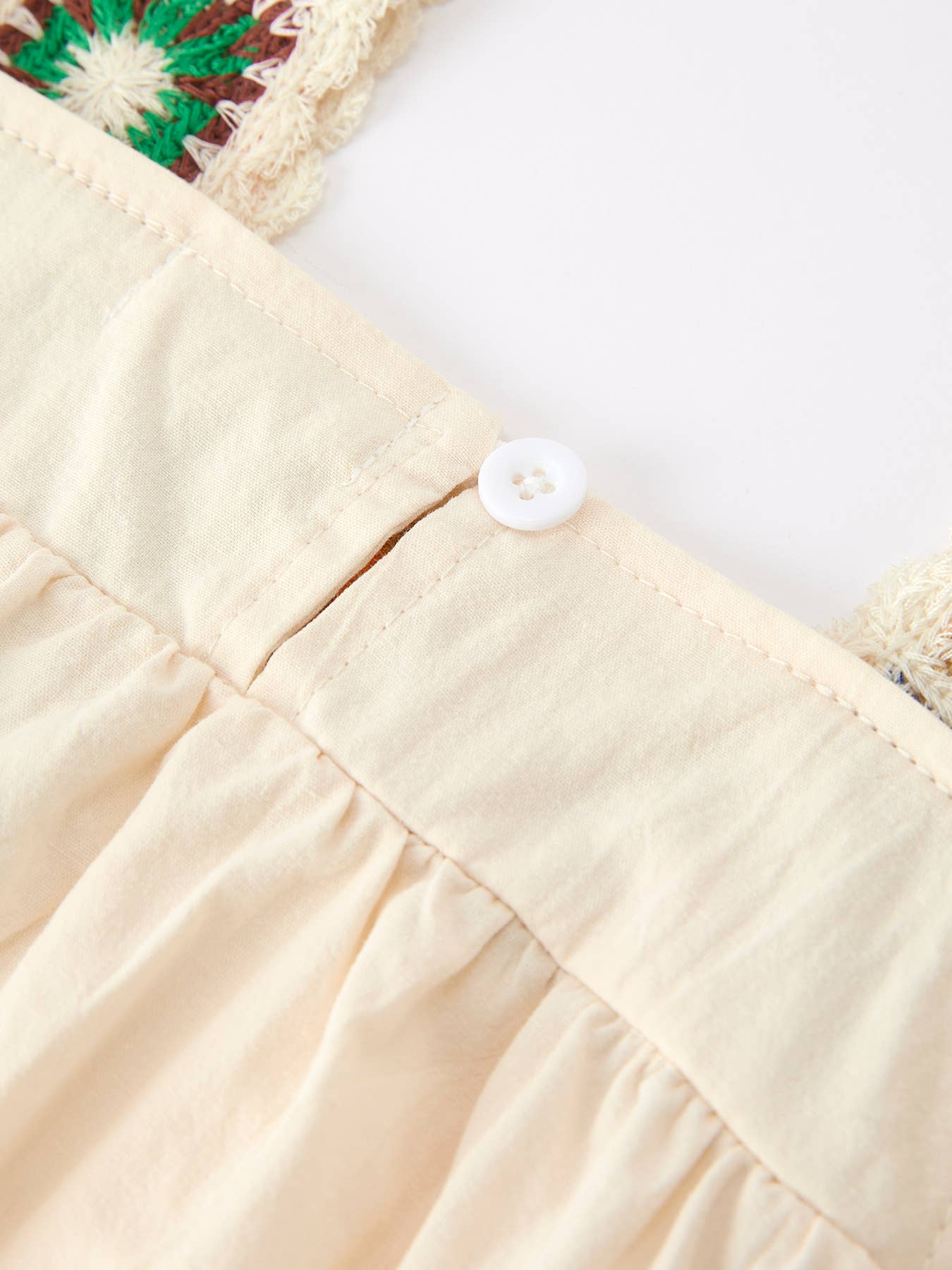 Summer Crochet Square Baby Ruffle Romper