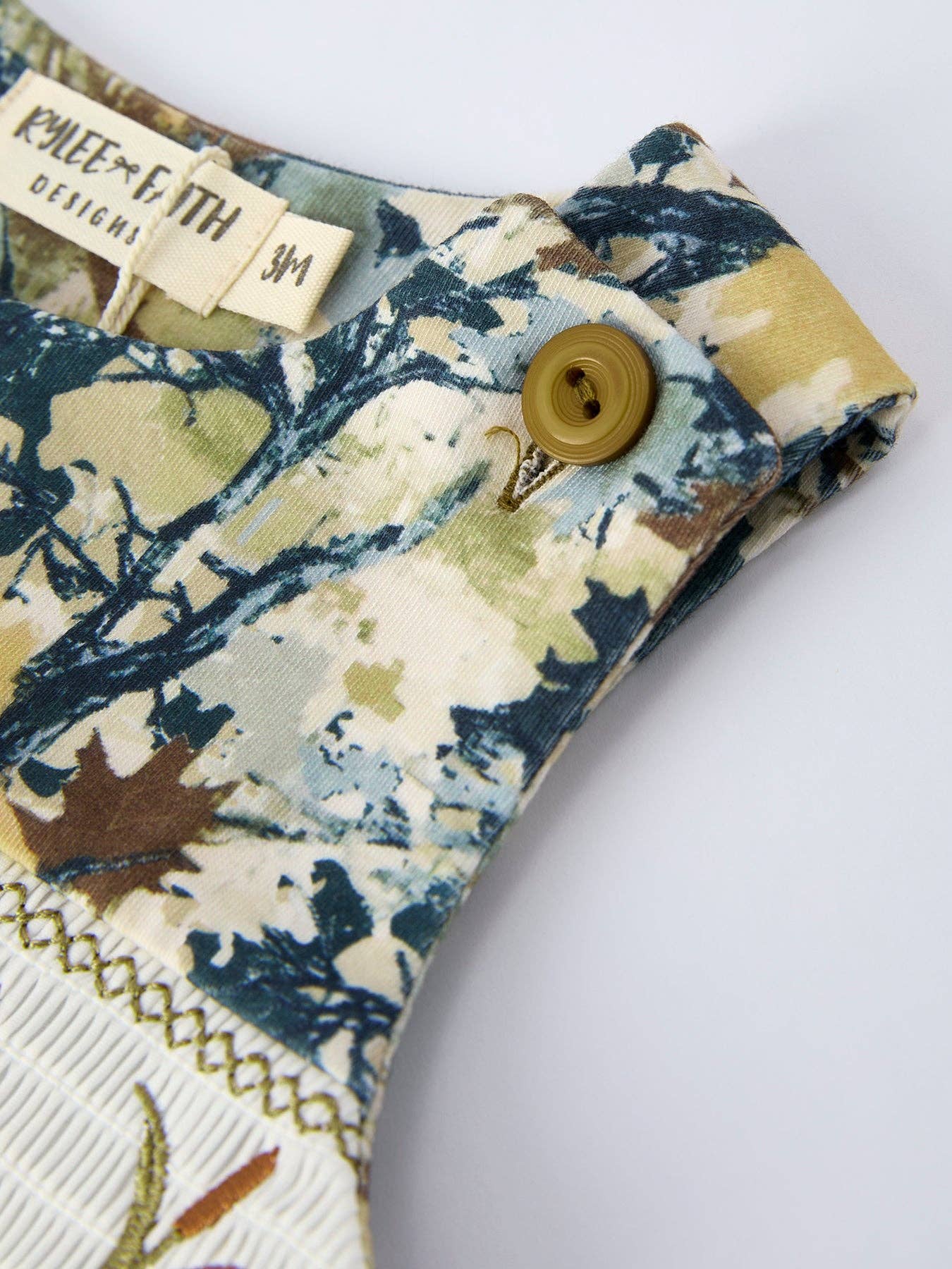 Camo Duck Smocking Embroidery Baby Boy Romper