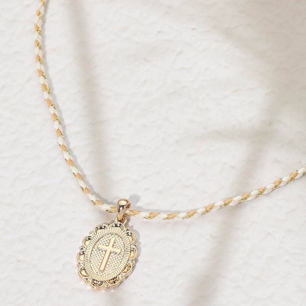 Thread Cross Necklace
