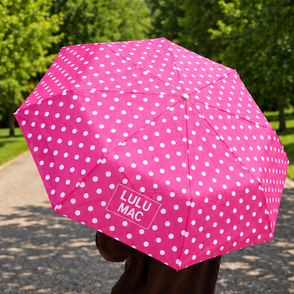 Pink Polka-Dot LULU MAC Umbrella