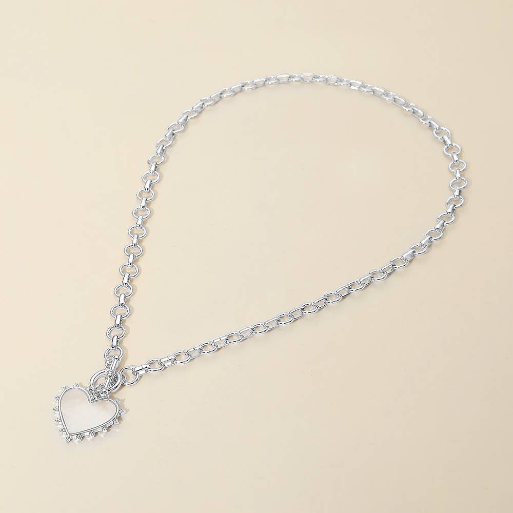 Silver Heart Toggle Necklace