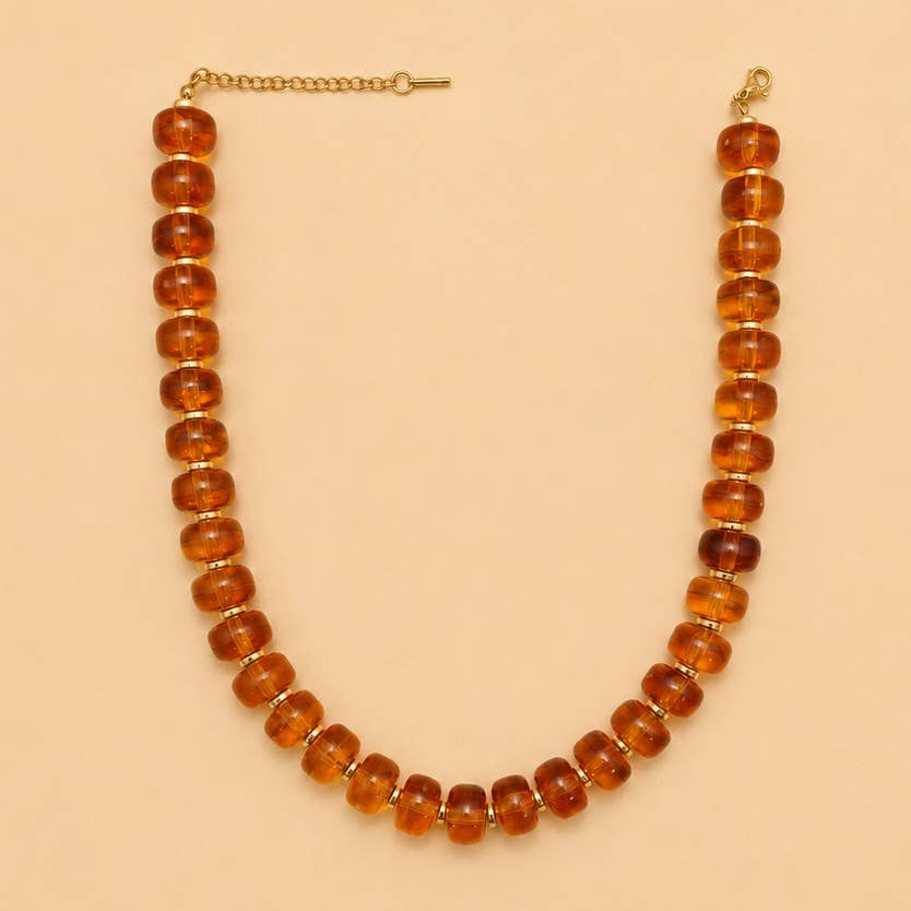 Chunky Amber Bead Necklace