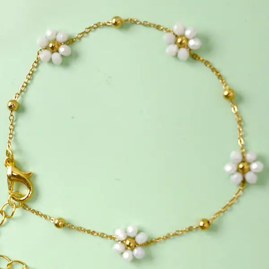 Summer Multi Beaded Flower Charm Bracelets