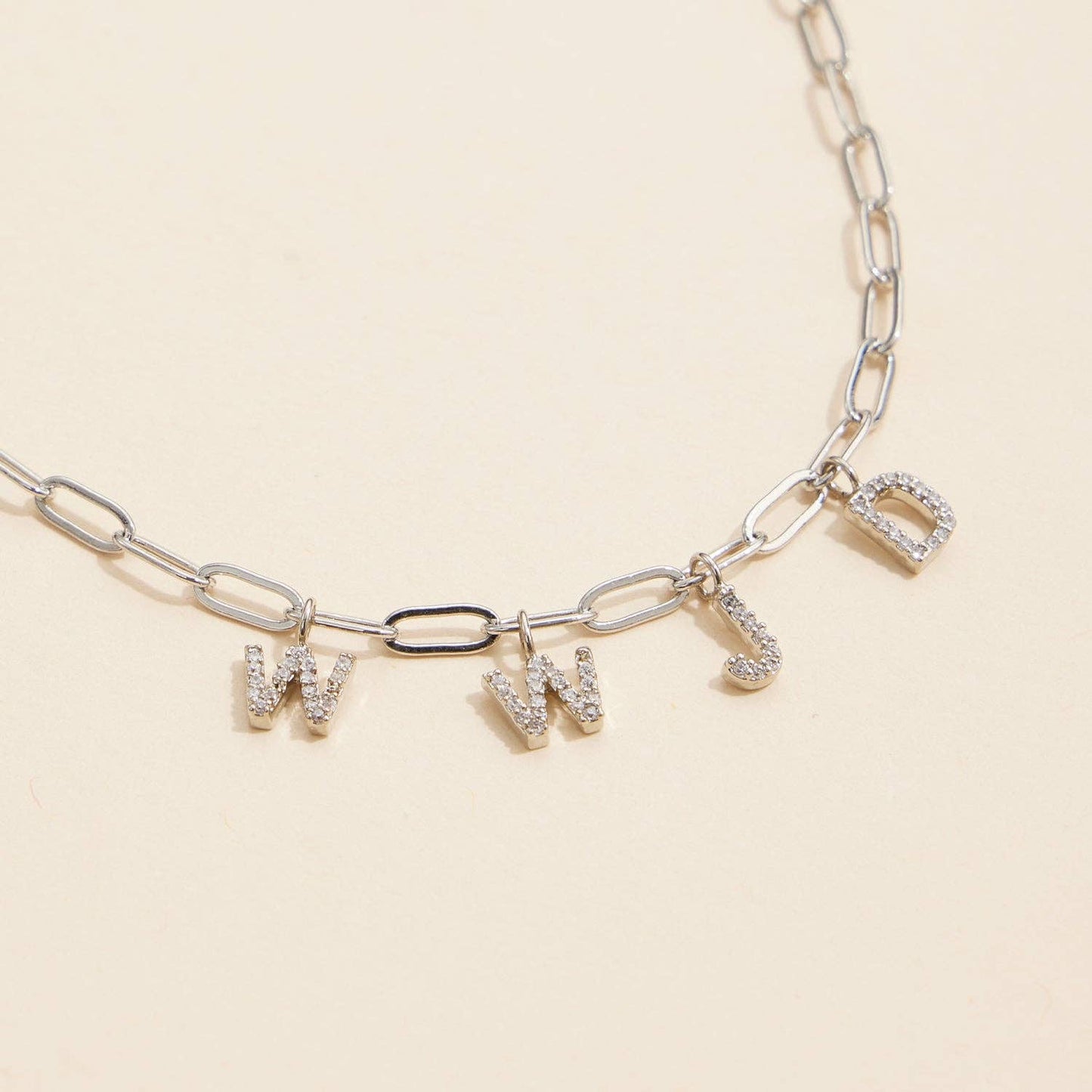 Sparkling "WWJD" Gold Necklace