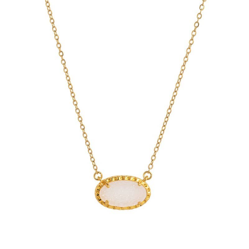 Oval Gemstone Necklace