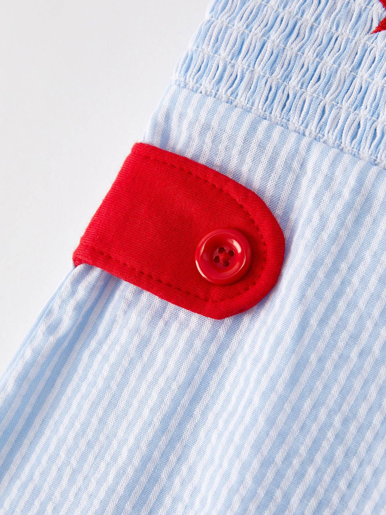 4th of july Boys' Smocking Star Embroidered Romper