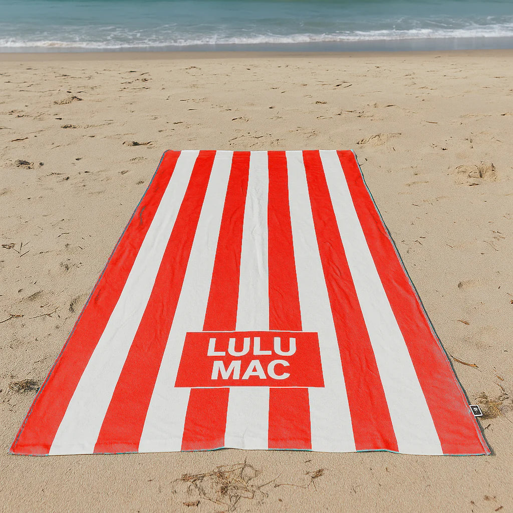 Red LULU MAC Darby Beach Towel