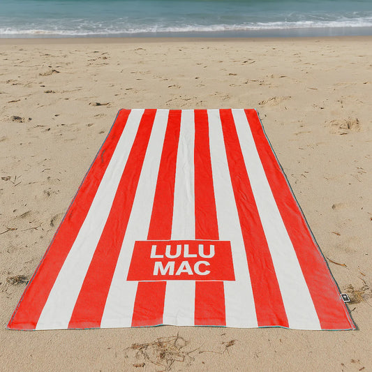 Red LULU MAC Darby Beach Towel