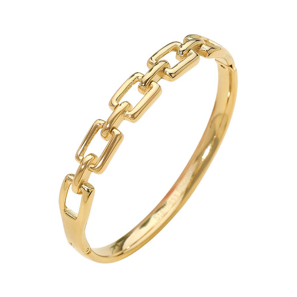Stainless Chain Hinged Bangle Bracelet